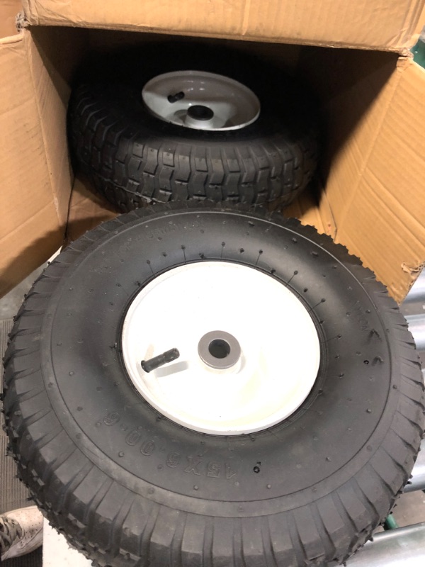 Photo 3 of 15 x 6.00-6 Tire and Wheel Set Lawn Mower Tire and Wheel Tractors Front Tire 