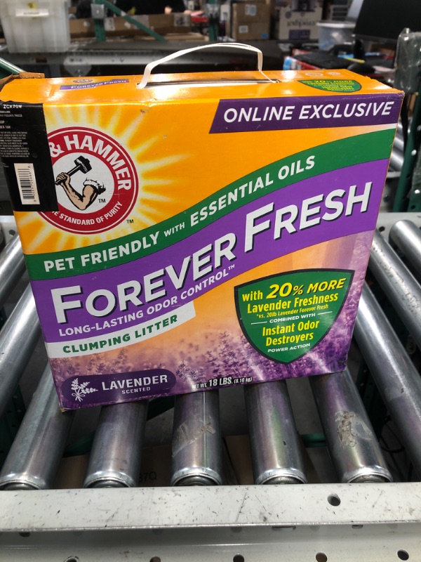 Photo 2 of PREV OPENED** Arm & Hammer Forever Fresh Clumping Cat Litter Lavender Multicat 18lb 