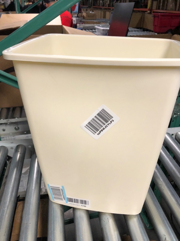 Photo 3 of Rubbermaid Small Kitchen Bathroom Trash Can, Under-Sink Waste Basket, Plastic Beige 9g