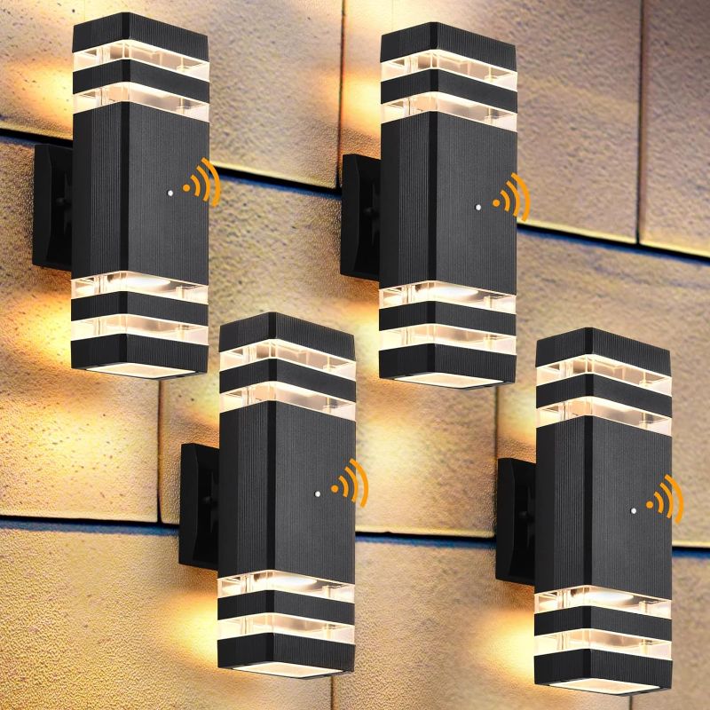 Photo 1 of  4 Pack Dusk to Dawn Outdoor Wall Lights, 3000K Warm White Exterior Light