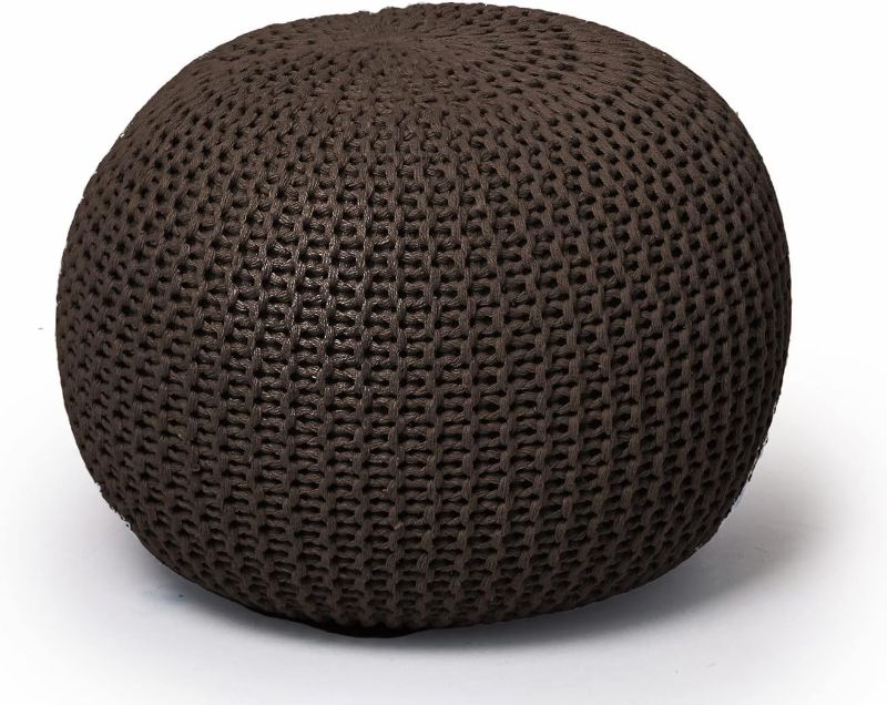 Photo 1 of ***USED - DIRTY - COVERED IN CAT HAIR***
Urban Shop Round Knit Pouf - Hand Woven Cotton Seat