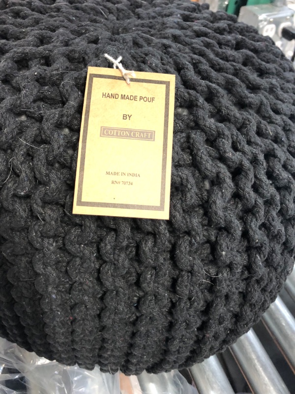 Photo 3 of ***USED - DIRTY - COVERED IN CAT HAIR***
Urban Shop Round Knit Pouf - Hand Woven Cotton Seat