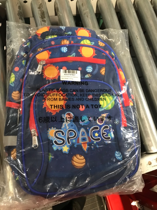 Photo 3 of 16 inch boys school backpack with compartments for 5+ (Blue Space)