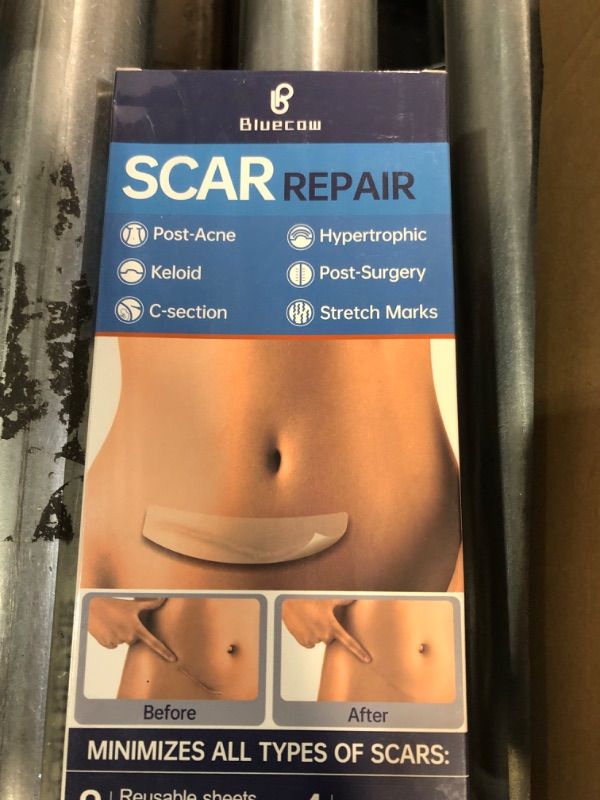 Photo 3 of Silicone Scar Sheets 8 Pack,Scar Away Strips for Scars-Keloid,C-Section,Surgical-Reusable Scar Removal Gel Tape,(5.9” x 1.57”) Medium