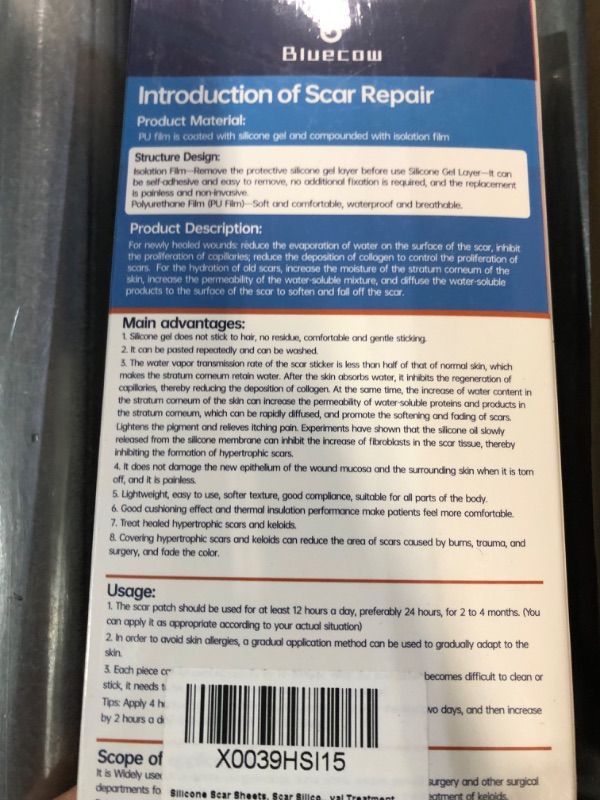 Photo 3 of ****NON REFUNDABLE***
Silicone Scar Sheets 8 Pack,Scar Away Strips for Scars-Keloid,C-Section,Surgical-Reusable Scar Removal Gel Tape,5.9” x 1.57”) Medium LOT OF 5