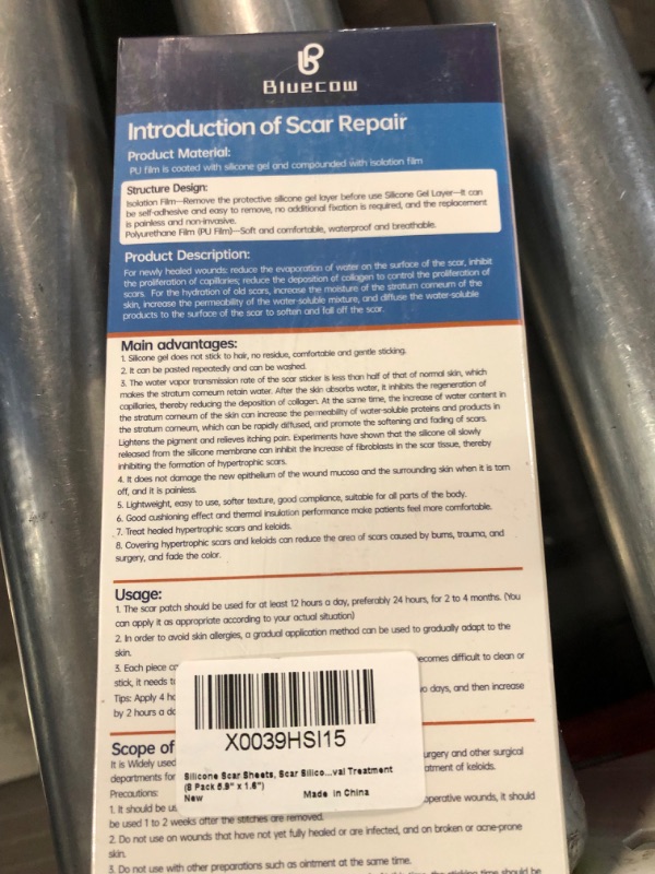 Photo 2 of ***NON REFUNDABLE***
Silicone Scar Sheets 8 Pack,Scar Away Strips for Scars-Keloid,C-Section,Surgical-Reusable Scar Removal Gel Tape, LOT OF 5