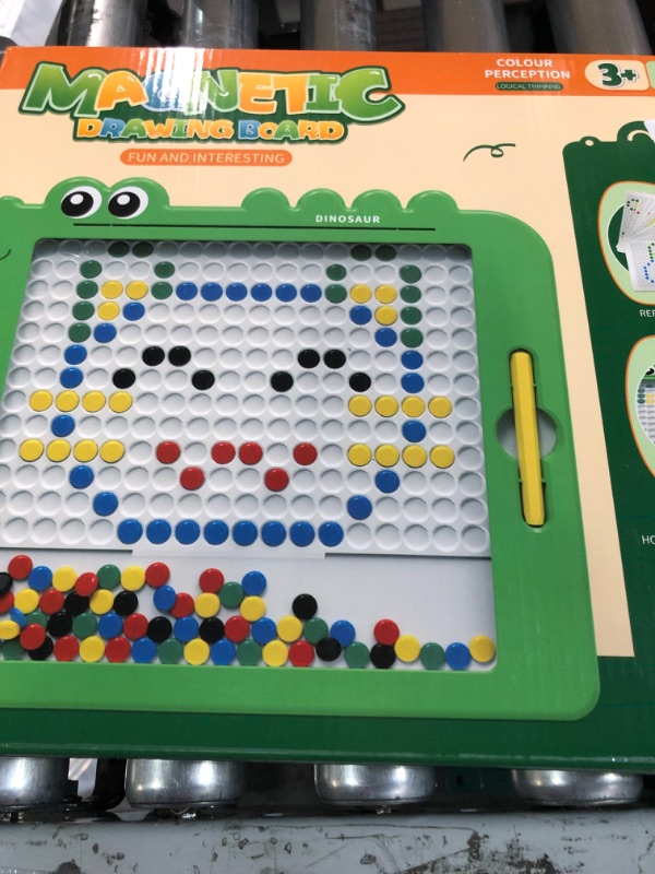 Photo 2 of GHIGMOFUN Magnetic Drawing Board, Montessori Magnetic Dots Board Green