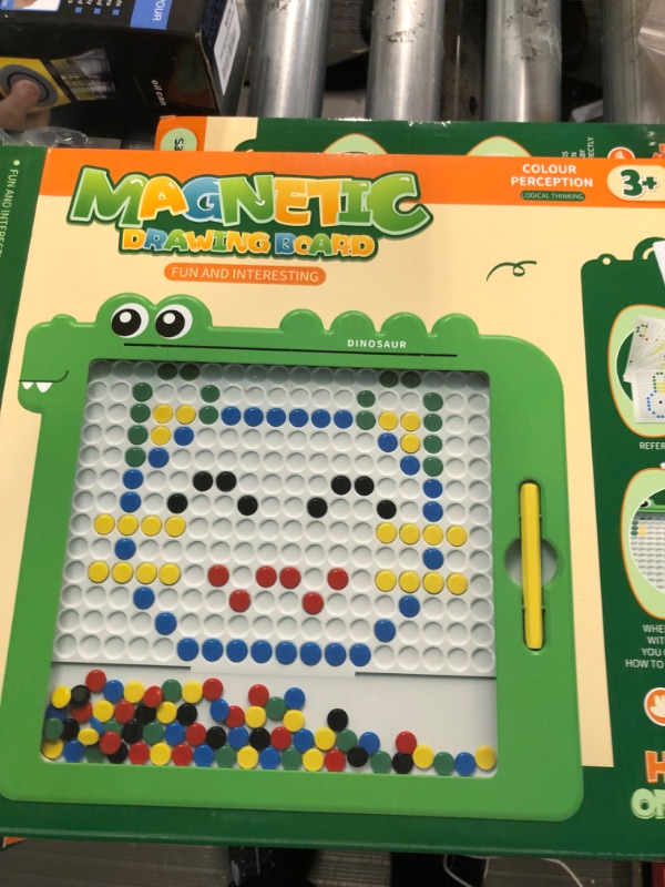 Photo 2 of GHIGMOFUN Magnetic Drawing Board, Montessori Magnetic Dots Board  Green