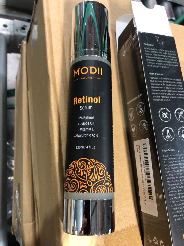 Photo 4 of Retinol Serum 1% | MODII Natural Premium Serum for Face | Large + Jojoba Oil | Vitamin E | Hyaluronic Acid 120ml/ 4 fl.0Z