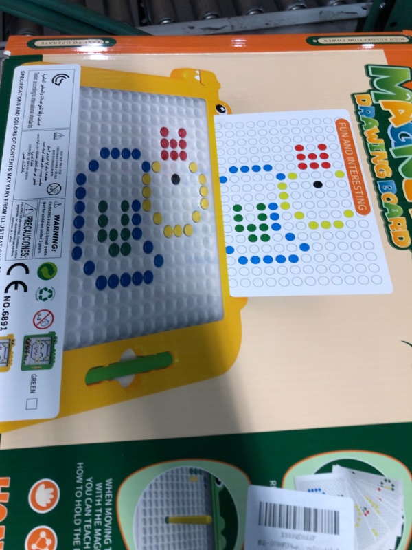 Photo 1 of GHIGMOFUN Magnetic Drawing Board, Montessori Magnetic Dots Board for KidsYellow