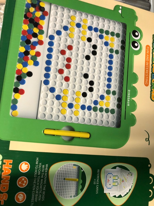 Photo 4 of GHIGMOFUN Magnetic Drawing Board, Montessori Magnetic Dots Board  Green