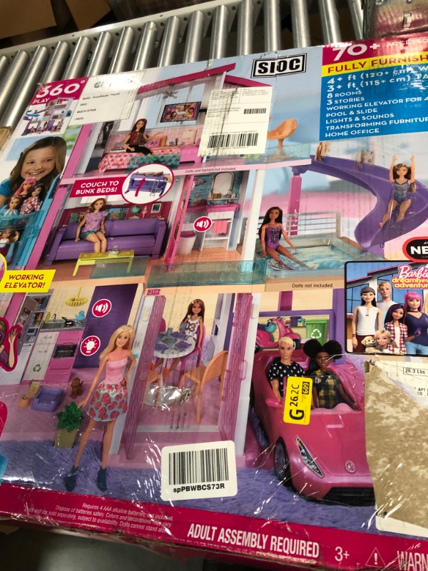 Photo 6 of Barbie Dreamhouse, Doll House Playset with 70+ Accessories Including Transforming Furniture, Elevator, Slide, Lights & Sounds 