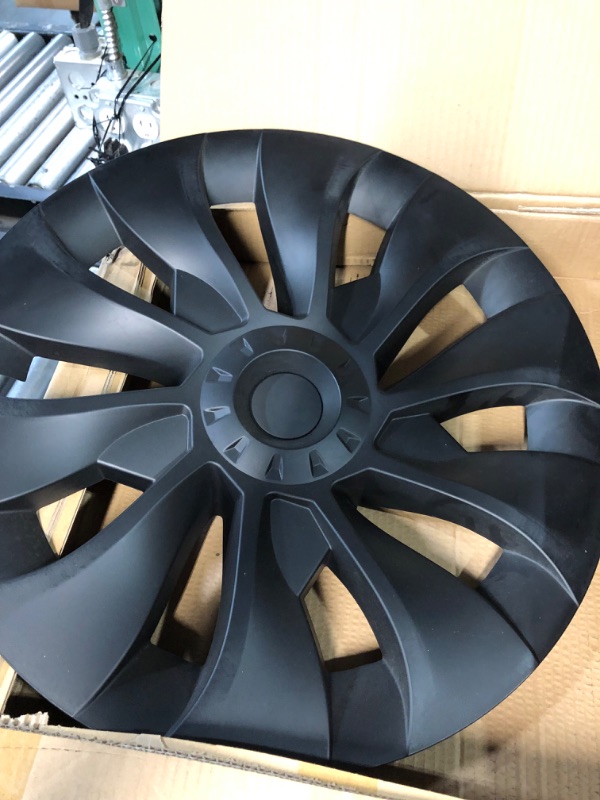 Photo 3 of KAVANIC Fits Tesla Model Y Wheel Cover Hubcap 19 Inch Matte Black Support Logo Range 