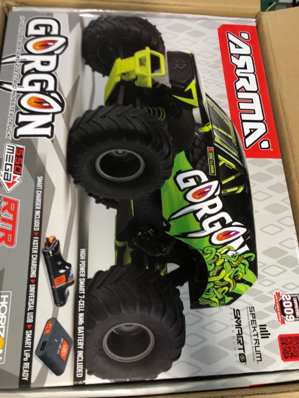 Photo 2 of ARRMA RC Truck Gorgon 2 Wheel Drive MT1/10 RTR (Ready-to-Run with Battery and Charger Included) Smart 3300 7C S120 USB Yellow ARA3230ST1