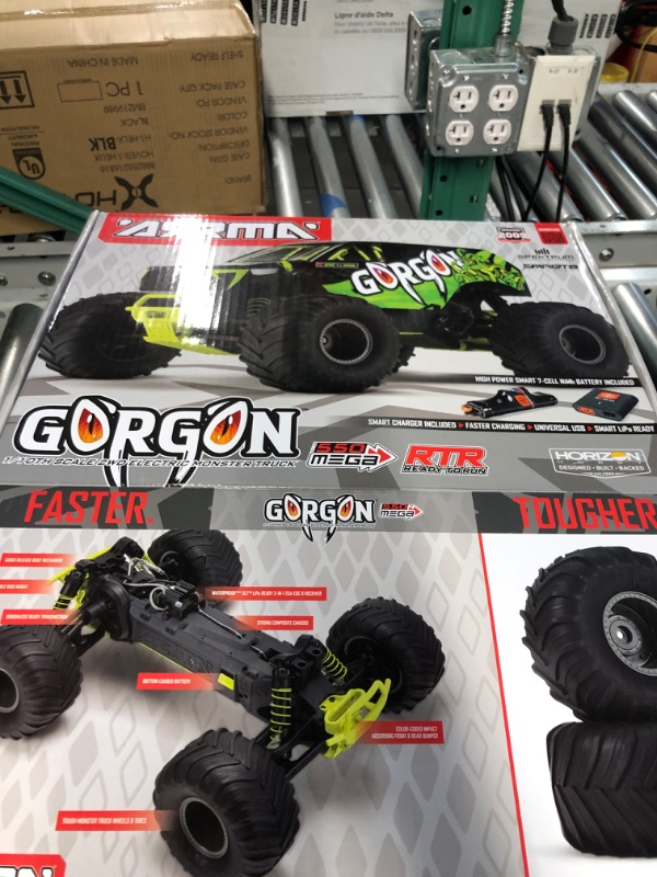 Photo 3 of ARRMA RC Truck Gorgon 2 Wheel Drive MT1/10 RTR (Ready-to-Run with Battery and Charger Included) Smart 3300 7C S120 USB Yellow ARA3230ST1