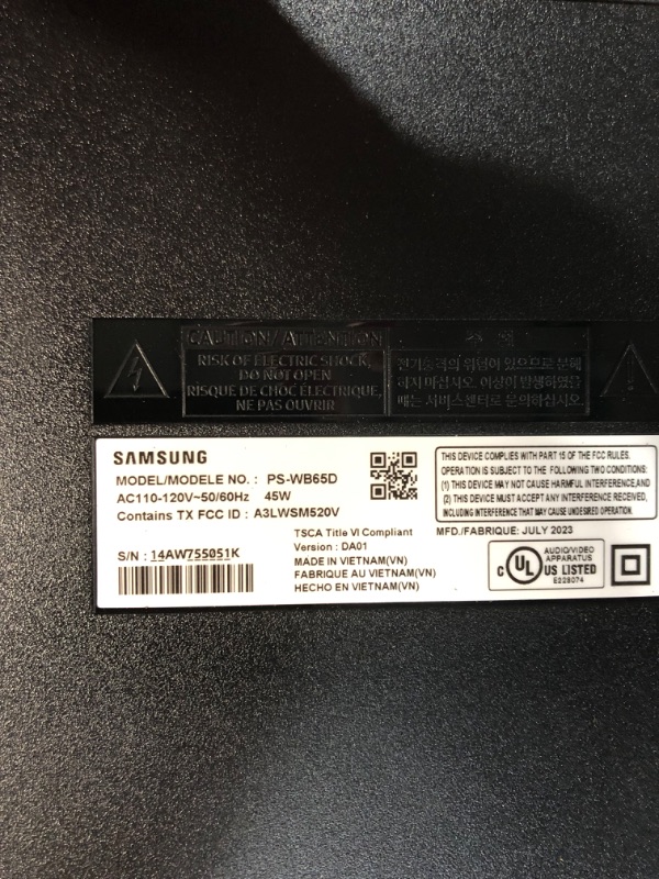 Photo 8 of SAMSUNG HW-B650 3.1ch Soundbar w/Dolby 5.1 DTS Virtual:X, Bass Boosted, Built-in Center Speaker, Bluetooth Multi Connection, 