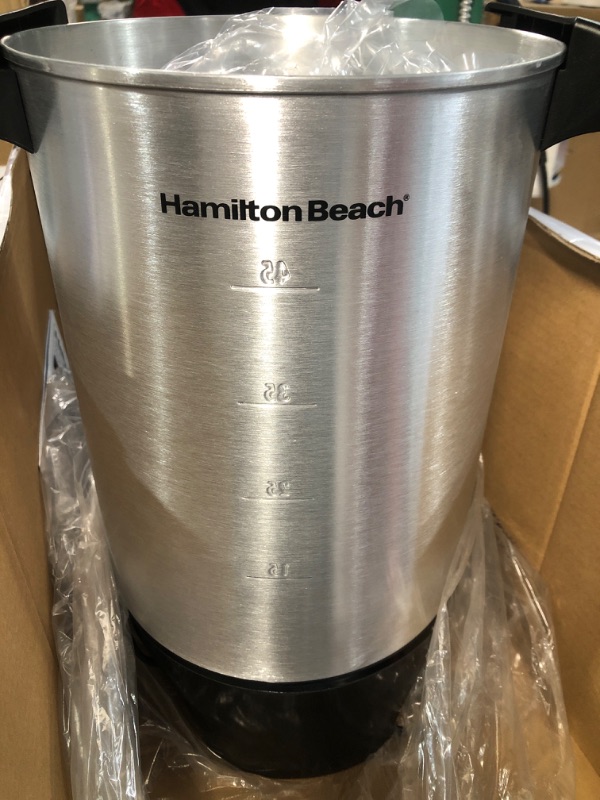 Photo 4 of **UNTESTED*  Hamilton Beach 45 Cup Coffee Urn and Hot Beverage Dispenser, Silver