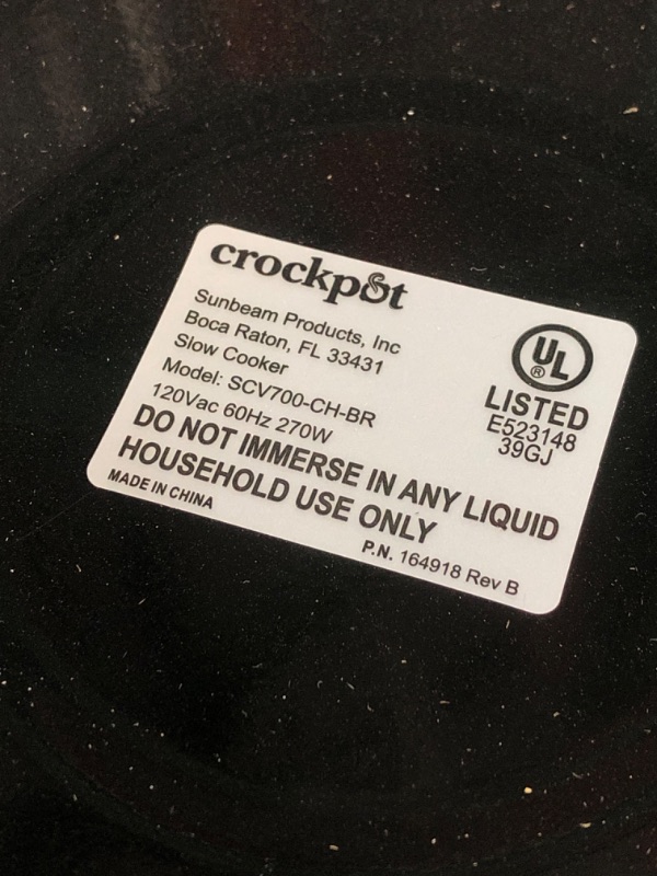 Photo 2 of **NEW- UNTESTED**  Crock-Pot Scv700-kc 7-Qt. Slow Cooker (Charcoal)