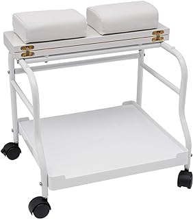 Photo 1 of **MISSING WHEELS**  BANLICALI Foot Bath Spa Portable Trolley Cart with Wheels & Storage Rack,(White)
