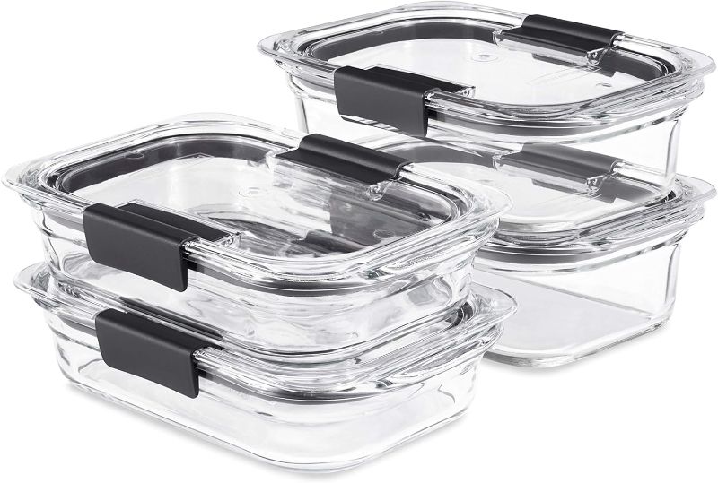 Photo 1 of **STOCK IMAGE IS A REFERENCE**  Rubbermaid Food Storage Containers with Lids, DARK GREY - UNKOWN AMOUNT