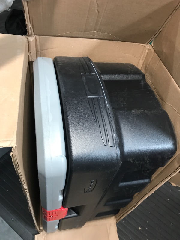 Photo 1 of Rubbermaid ActionPacker Lockable Storage Box, 35 Gal, Grey and Black, Pack of 1)