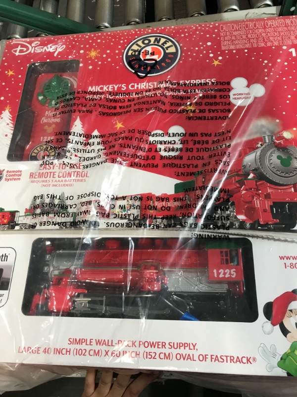 Photo 2 of **FACTORY SEALED**  Lionel Disney Christmas LionChief 0-8-0 Set with Bluetooth Capability, Electric O Gauge Model Train Set with Remote