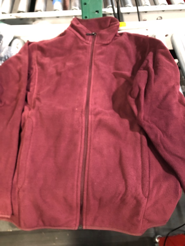 Photo 2 of Amazon Essentials Men's Full-Zip Polar Fleece Jacket (Available in Plus Size) Polyester Burgundy X-Small