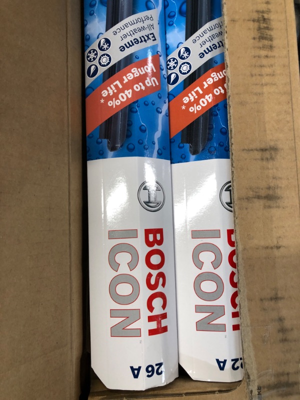 Photo 3 of Bosch ICON Wiper Blades 26OE20OE (Set of 2) Fits Audi: 18-11 A8 Quattro, BMW: 19-11 X3, Ford: 19-10 Taurus, Toyota: 12-05 Avalon +More, 