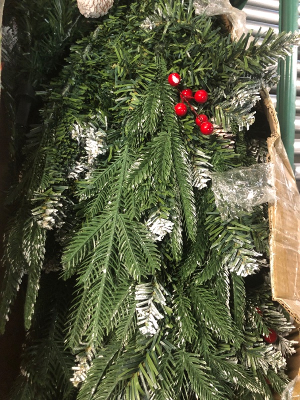 Photo 1 of 7FT Artificial Christmas Tree, Spruce Snow Flocked Christmas Tree