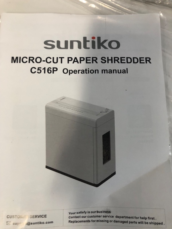 Photo 3 of Suntiko Paper Shredder, 5-Sheet Micro Cut with 2.65 Gallons Bin, P-5 High Security Level, 5 Munites Non-Stop Working Time, 