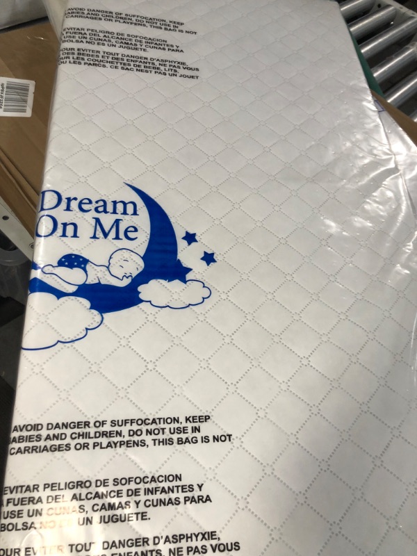 Photo 4 of Dream On Me Universal Cradle Mattress | Waterproof | 2” Fiber Core | Cradle Mattress | Greenguard Gold Certified | 36" x 18" White Check Vinyl Cover