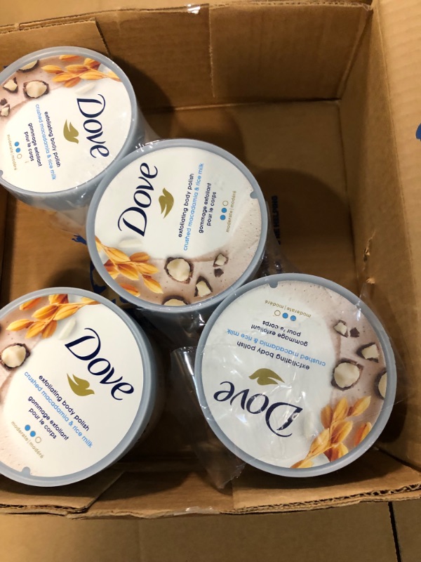 Photo 2 of Dove Scrub Macadamia & Rice Milk Reveals Visibly Smoother Skin Body Scrub That Nourishes Skin 10.5 oz Macadamia and Rice Milk