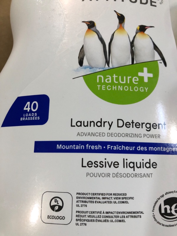 Photo 2 of ATTITUDE Laundry Detergent, Plant and Mineral-Based Formula, He, Vegan and Cruelty-free Washing Machine and Household Products, 