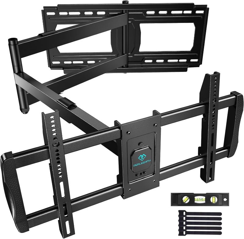 Photo 1 of PERLESMITH Long Arm TV Wall Mount for 37-84 inch TVs, Full Motion TV Mount with 42.72 inch Extension Articulating Arm Swivel and Tilt, Max VESA 600x400mm, Holds up to 132 lbs, 16”,18”, 24” Studs
