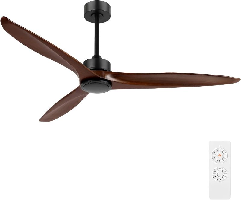 Photo 1 of **PARTS** **SEE CLERK NOTES** WINGBO 60" Ceiling Fan Matte Black Walnut Blades