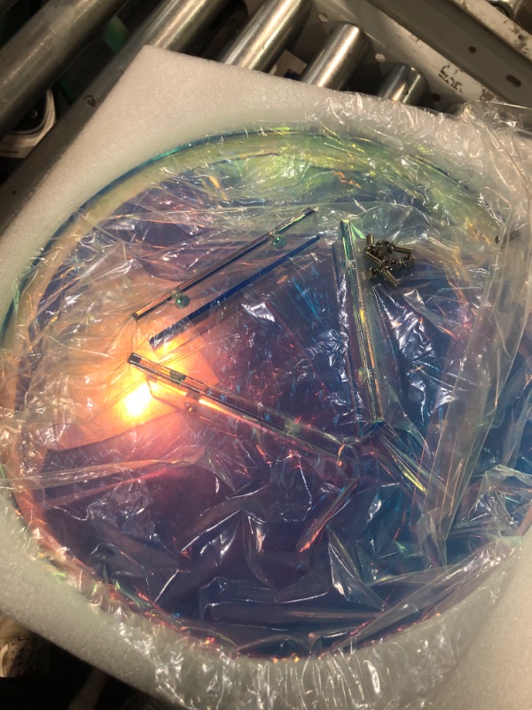 Photo 1 of LapEasy Acrylic End Table, Iridescent Coffee Table Rainbow Side Table Round Bedside Tables 