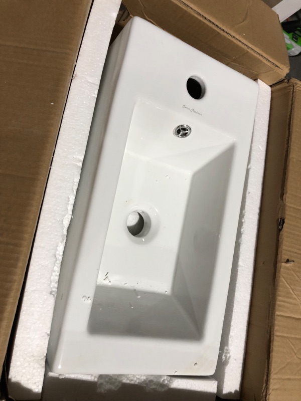 Photo 6 of ***USED - HARDWARE DAMAGED - SEE PICTURES***
Swiss Madison Well Made Forever SM-WS315 Voltaire Wall Hung Sink, Glossy White Modern