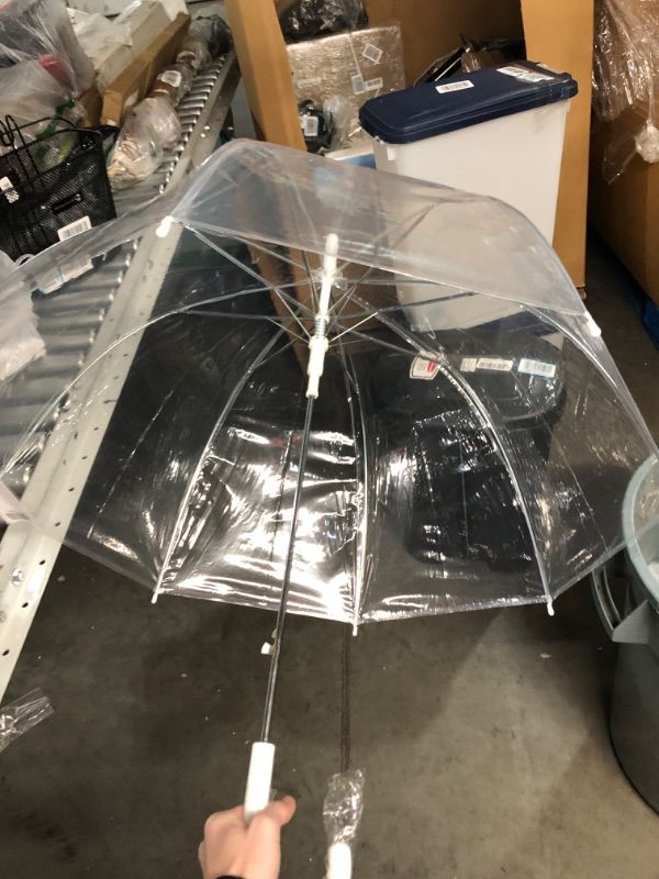 Photo 1 of (6 Pack) 46" Adult Clear Bubble Umbrella Auto Open Fashion Dome Shaped European Hook Handle
