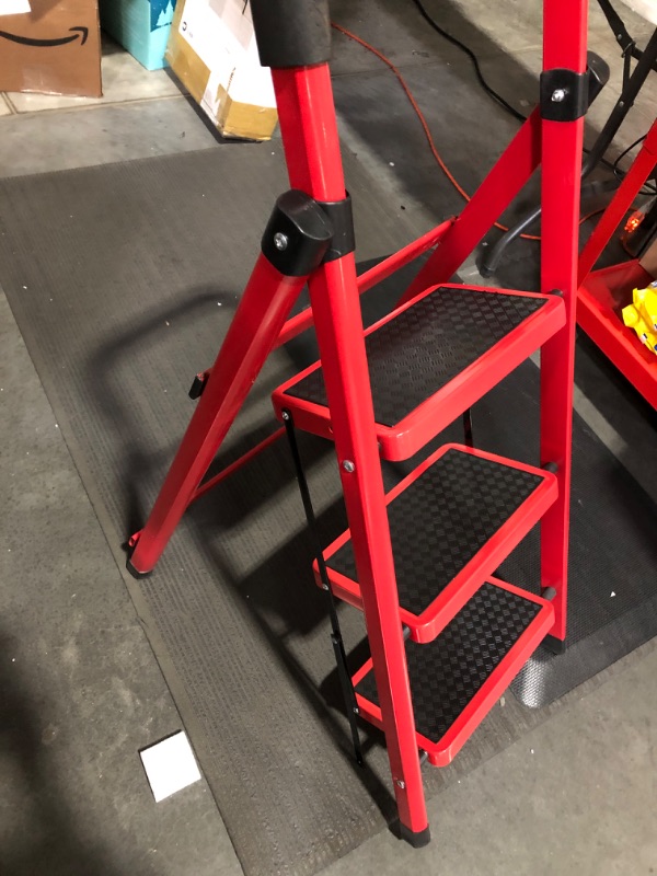 Photo 2 of * important * see clerk notes * 
3 Step Ladder,Portable Folding Step Stool with Convenient Handgrip and Anti-Slip Wide 