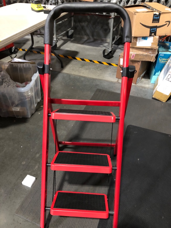 Photo 4 of * important * see clerk notes * 
3 Step Ladder,Portable Folding Step Stool with Convenient Handgrip and Anti-Slip Wide 