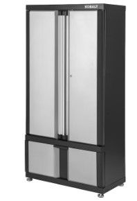 Photo 1 of ***Parts Only****Kobalt Steel Freestanding Garage Cabinet in Silver (36-in W x 72-in H x 18.5-in D)
