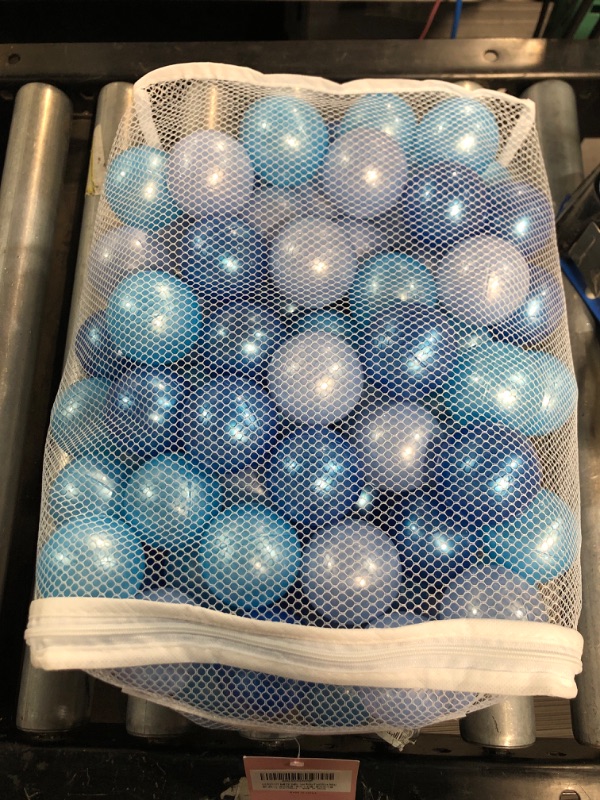 Photo 2 of Ball Pit Balls 100 Count Play Balls for Kids Ball Pits, Plastic Ball Pit Balls for Pop Up Tent & Playpen 100 PACK Blue&white