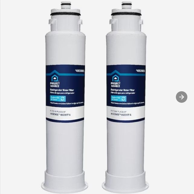 Photo 1 of (READ NOTES) Project Source 6-Month Twist-in Refrigerator Water Filter H-1-2 Fits Hisense HX2017F-A 2-Pack

