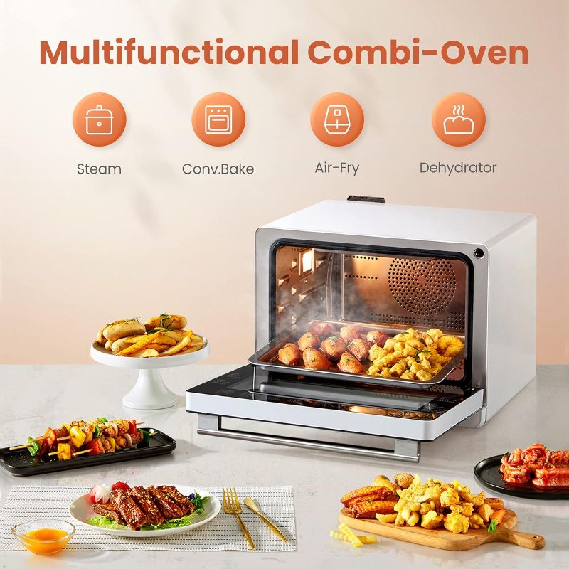Photo 4 of (READ NOTES) FOTILE ChefCubii 4-in-1 Countertop Convection Steam Combi Oven Air Fryer Dehydrator with Temperature Control, 40 Preset Menu and Steam Self-Clean, 1 CFT
