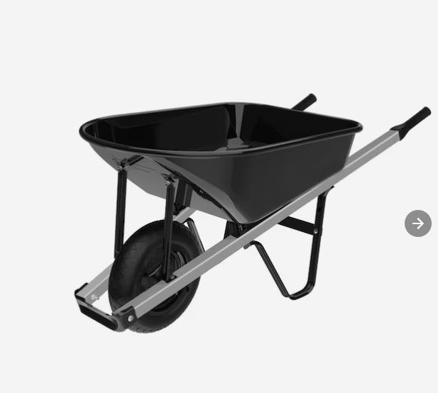 Photo 1 of (READ NOTES) Project Source 5.5-cu ft Steel Wheelbarrow
