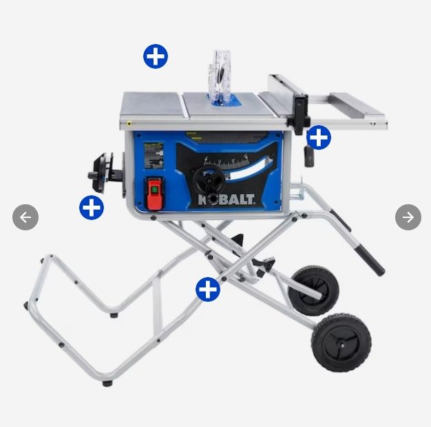 Photo 1 of (READ NOTES) Kobalt 10-in 15-Amp Portable Jobsite Table Saw with Foldable Rolling Stand
