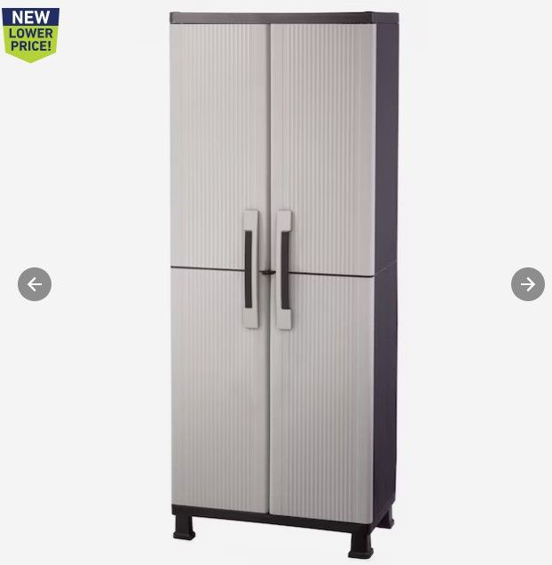 Photo 1 of (READ NOTES) Keter Utility cabinet Plastic Freestanding Garage Cabinet in Gray (26.8-in W x 68-in H x 14.8-in D)
