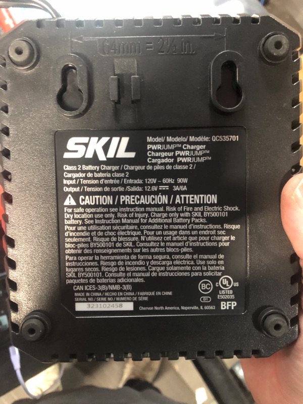 Photo 5 of (READ NOTES) Bundle of SKIL Brushless 12V 1/2 In. Compact Drill Driver Kit Includes 2.0Ah Battery and PWR JUMP Charger - DL6290A-10 + SKIL 120pc Drilling and Screw Driving Bit Set with Bit Grip - SMXS8501