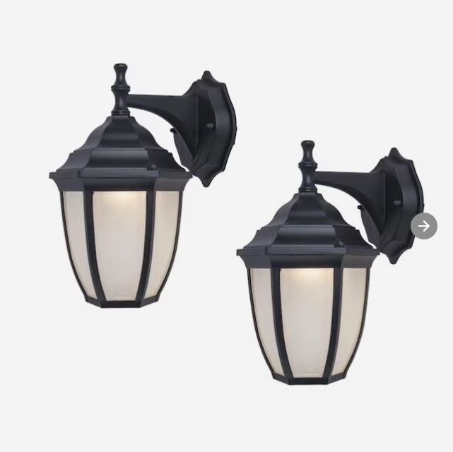 Photo 1 of (READ NOTES) Project Source 2-Pack 11.42-in Black Integrated Outdoor Wall Light
