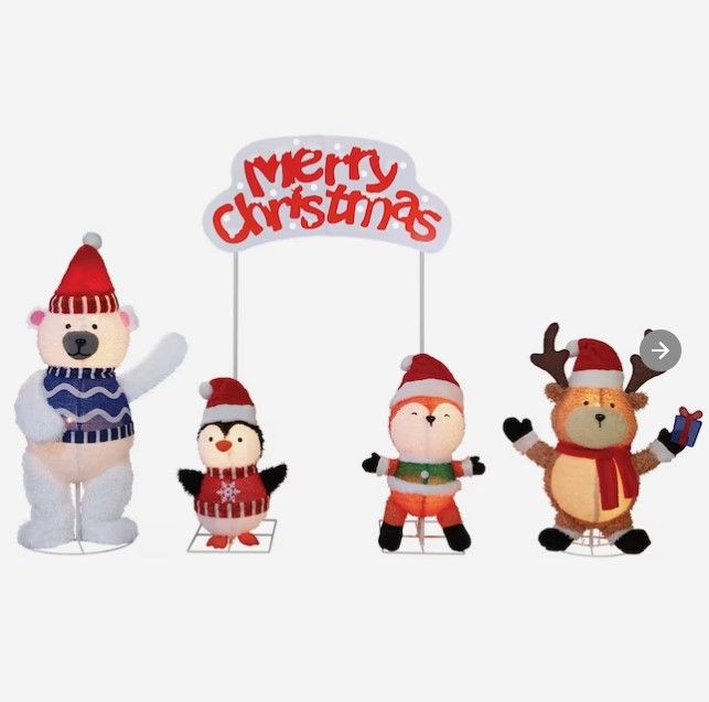 Photo 1 of (READ NOTES) Holiday Living 4pc Pop Up Animals with Merry Christmas Sign
